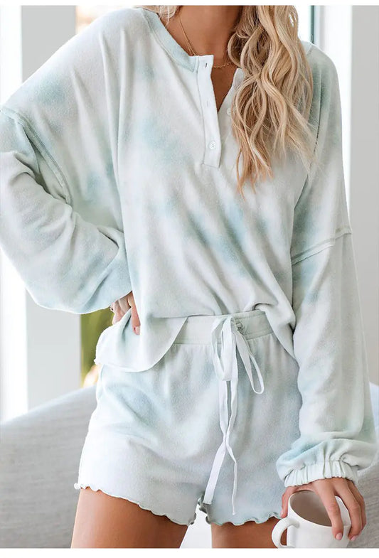 The Ultimate Tie-Dye Pajama Set with Ruffled Sleeves